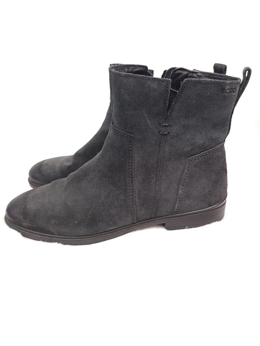 ECCO Touch 15 Suede Leather Ankle Boots Charcoal EU 39 US 8